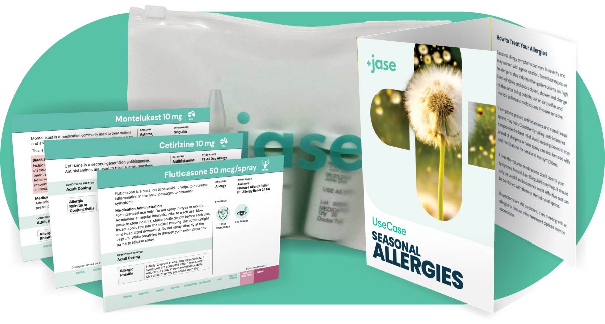 Allergy kit for seasonal and allergic reactions.